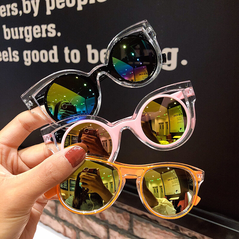 Children Cute Sunglasses Anti-UV Glasses Cartoon Toy Sun Visor For 4-14 years Kids